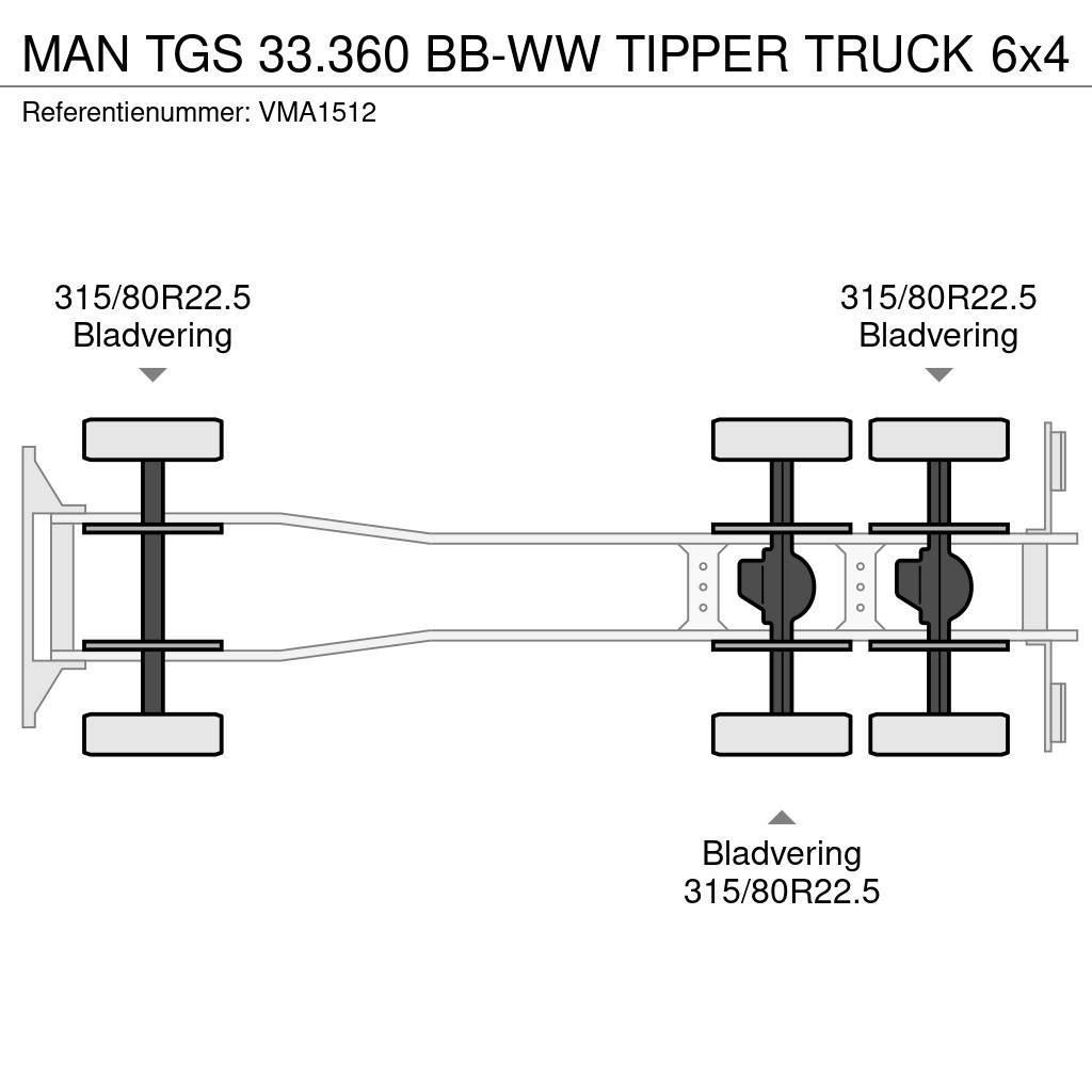 MAN TGS 33.360 BB-WW TIPPER TRUCK Sklápěče