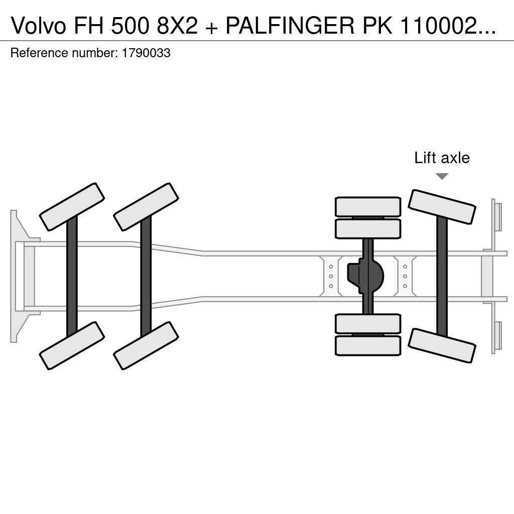 Volvo FH 500 8X2 + PALFINGER PK 110002-SH G + JIB PJ 125 Autojeřáby, hydraulické ruky
