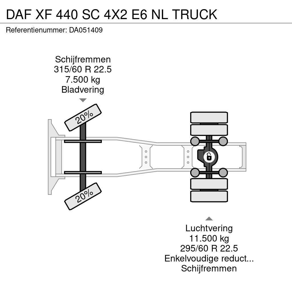 DAF XF 440 SC 4X2 E6 NL TRUCK Tahače