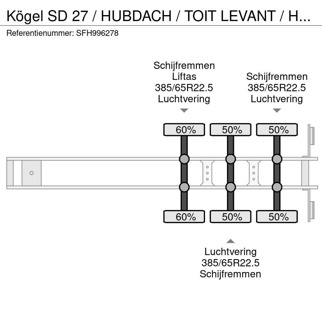 Kögel SD 27 / HUBDACH / TOIT LEVANT / HEFDAK / COIL / CO Plachtové návěsy