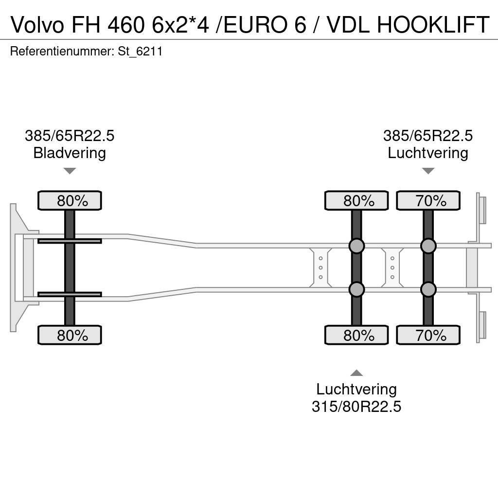 Volvo FH 460 6x2*4 /EURO 6 / VDL HOOKLIFT Hákový nosič kontejnerů