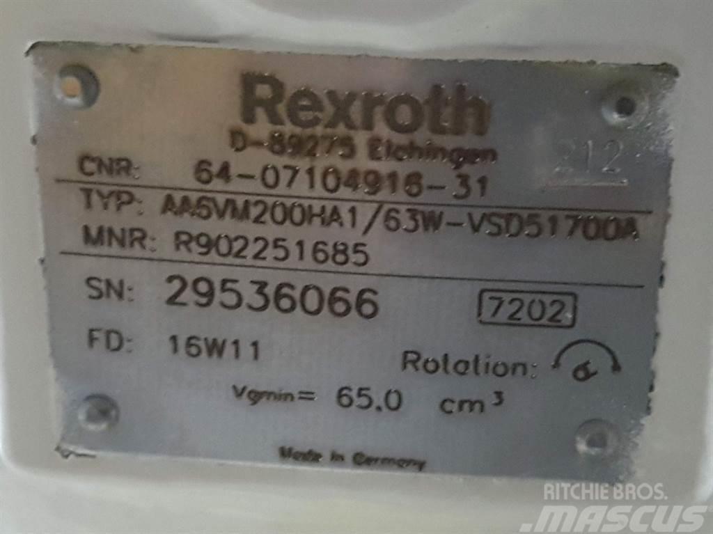 Rexroth AA6VM200HA1/63W-R902251685-Drive motor/Fahrmotor Hydraulika