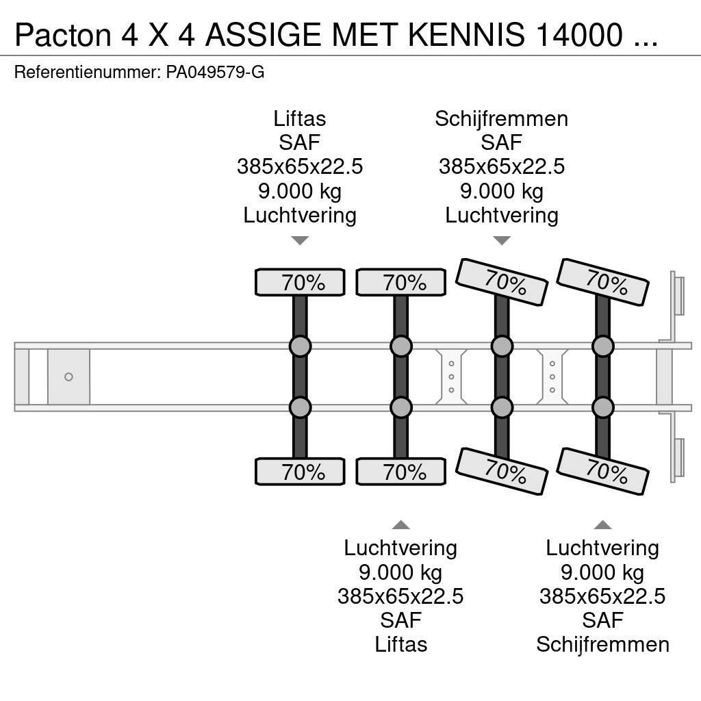 Pacton 4 X 4 ASSIGE MET KENNIS 14000 ROLLER KRAAN Valníkové návěsy/Návěsy se sklápěcími bočnicemi
