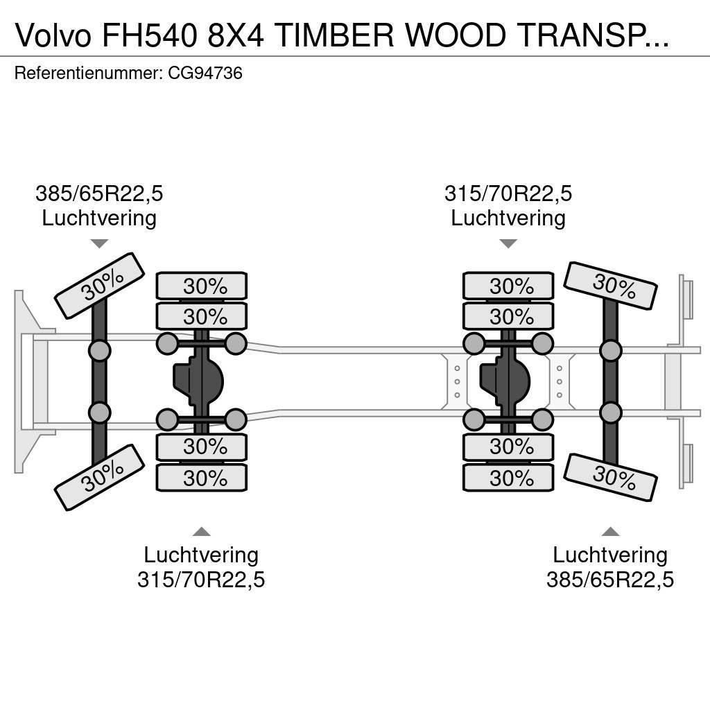 Volvo FH540 8X4 TIMBER WOOD TRANSPORT COMBI WITH TRAILER Univerzální terénní jeřáby