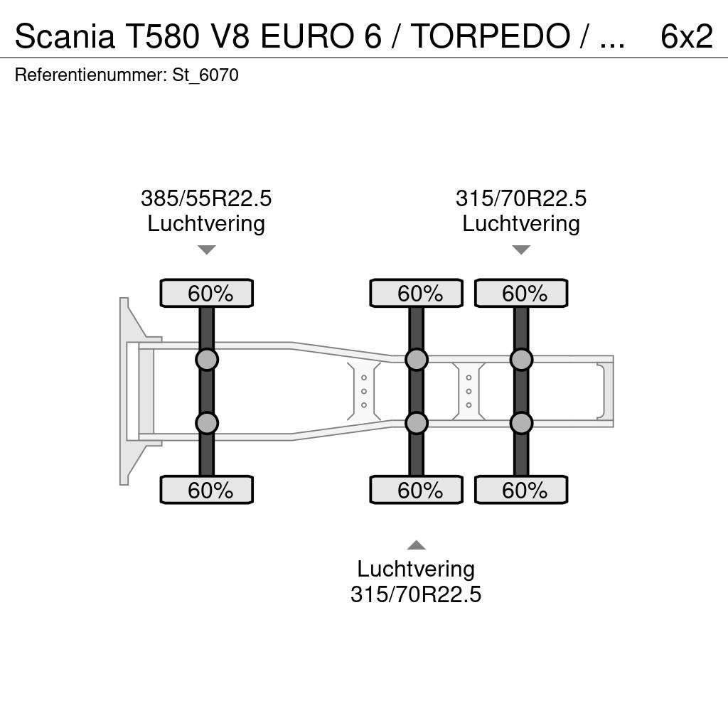 Scania T580 V8 EURO 6 / TORPEDO / HAUBER / SHOW TRUCK Tahače