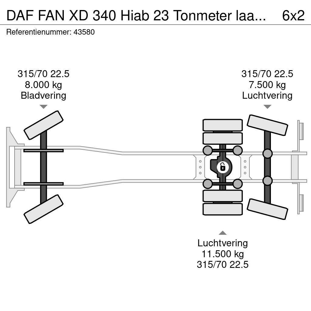DAF FAN XD 340 Hiab 23 Tonmeter laadkraan + Welvaarts Popelářské vozy