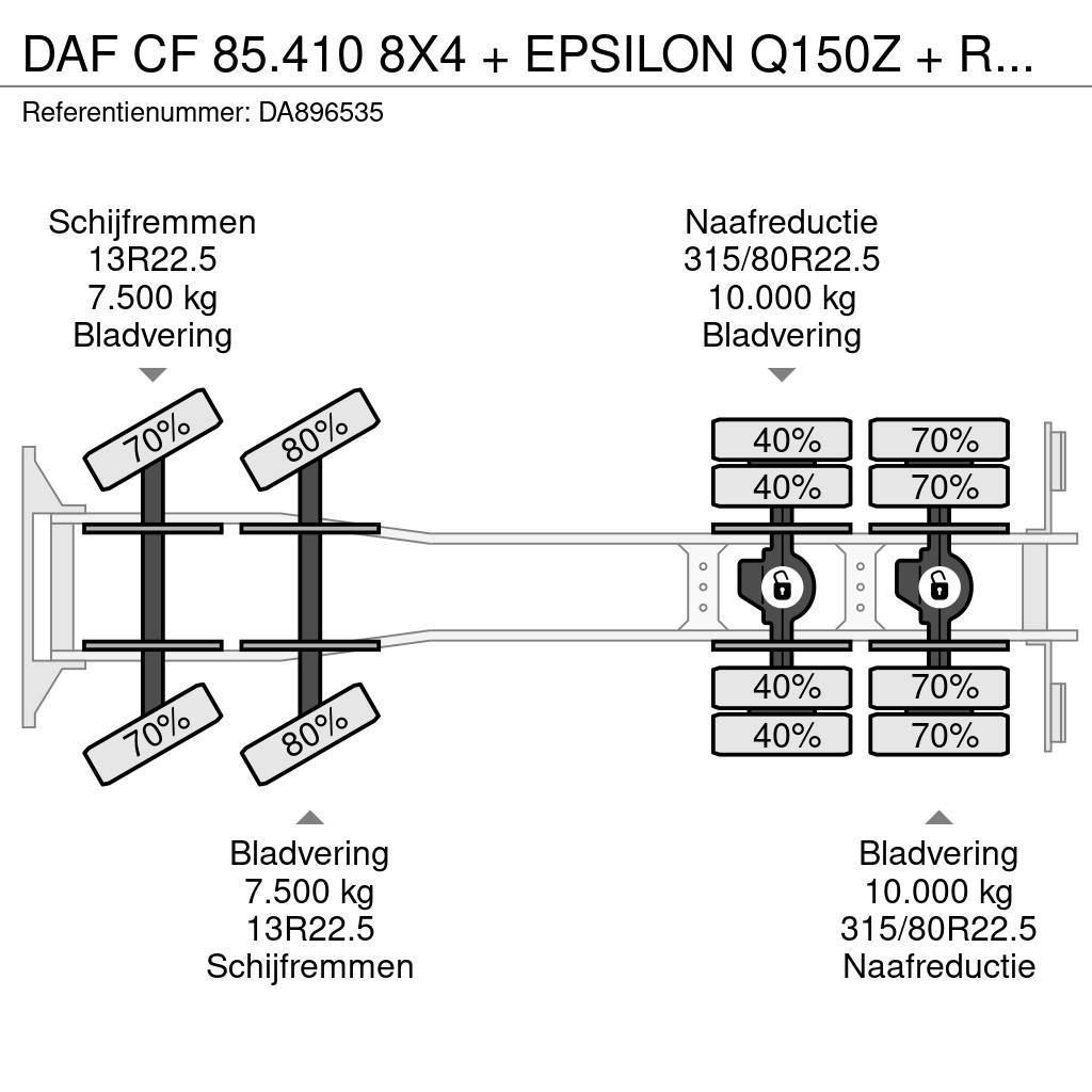 DAF CF 85.410 8X4 + EPSILON Q150Z + REMOTE - FULL STEE Sklápěče
