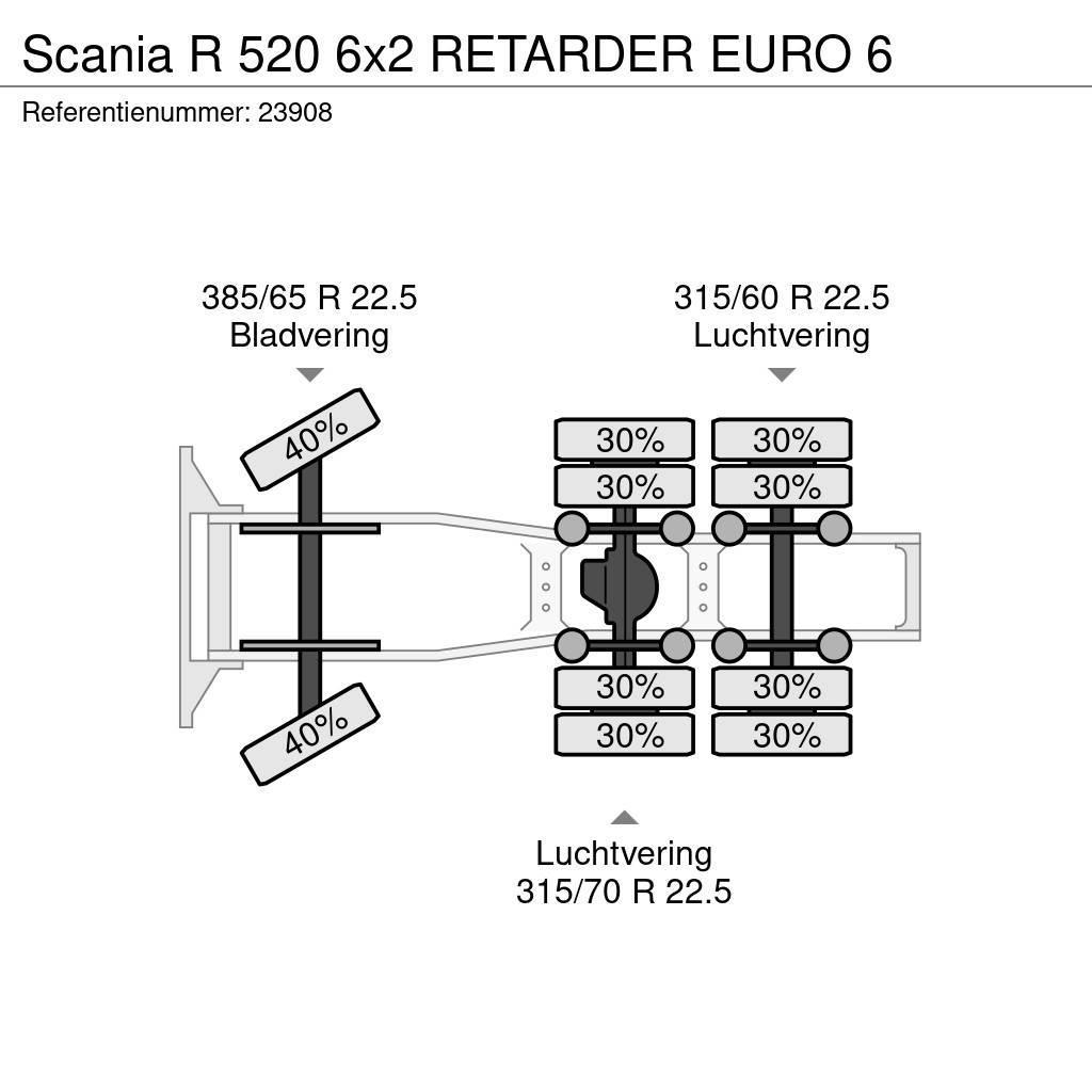 Scania R 520 6x2 RETARDER EURO 6 Tahače