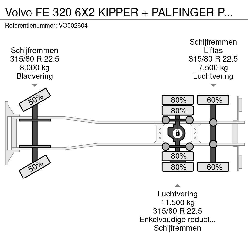 Volvo FE 320 6X2 KIPPER + PALFINGER PK12502 + REMOTE + M Sklápěče