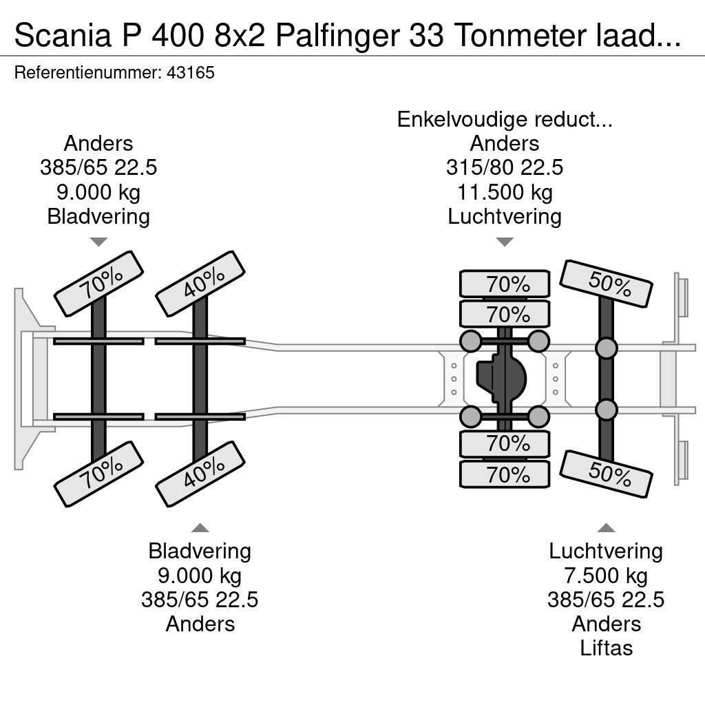 Scania P 400 8x2 Palfinger 33 Tonmeter laadkraan Hákový nosič kontejnerů