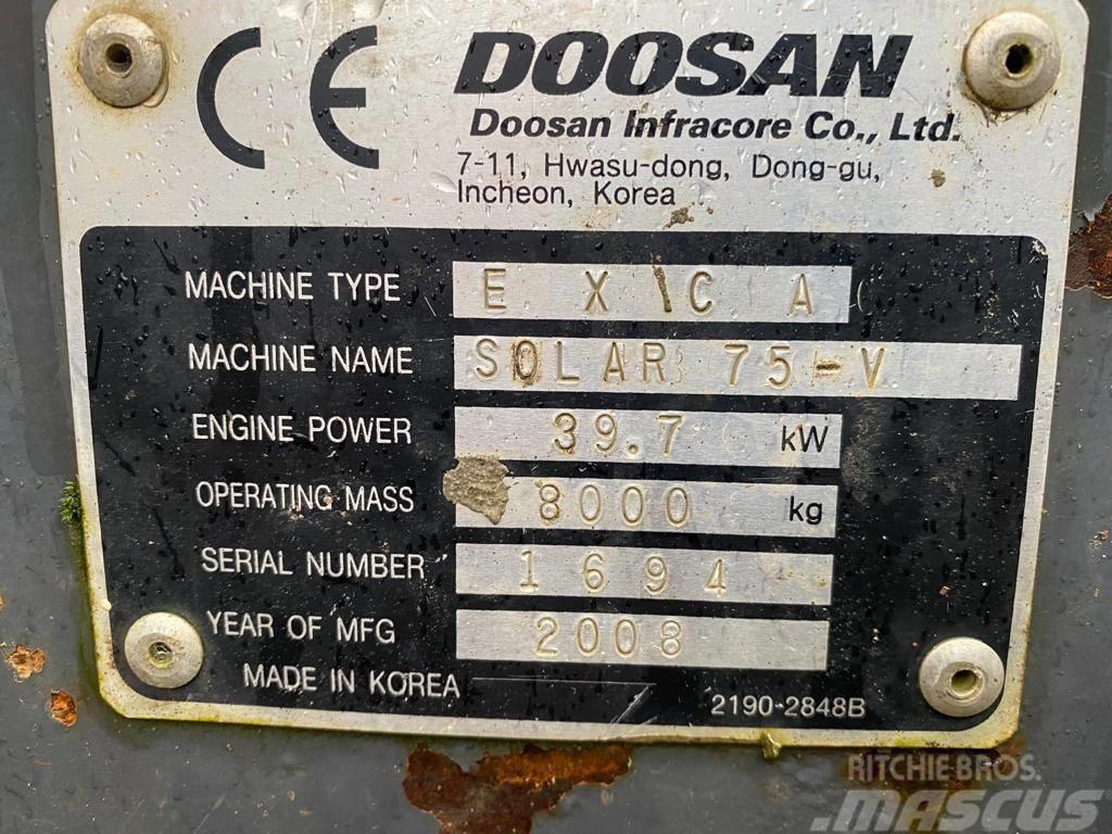 Doosan Solar 75V Minibagger / 8to Long Reach Bagger Midi rýpadla 7t - 12t