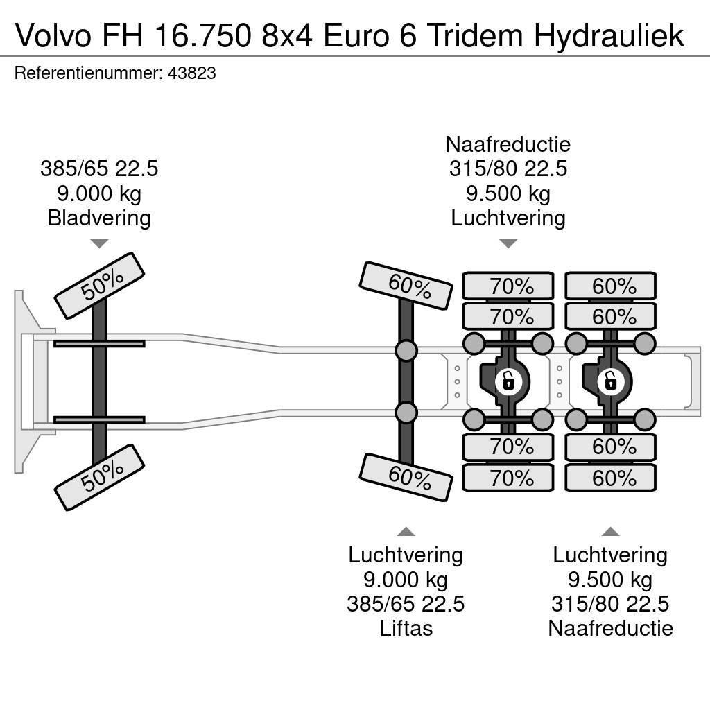Volvo FH 16.750 8x4 Euro 6 Tridem Hydrauliek Tahače