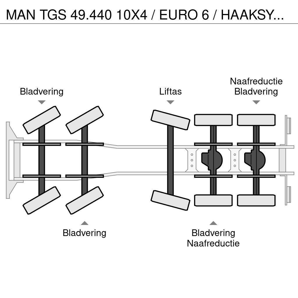 MAN TGS 49.440 10X4 / EURO 6 / HAAKSYSTEEM VDL 30 TONS Hákový nosič kontejnerů