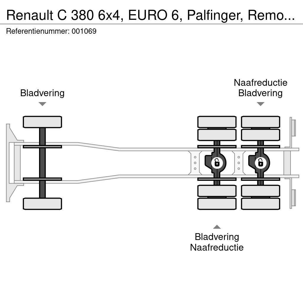 Renault C 380 6x4, EURO 6, Palfinger, Remote,Steel suspens Valníky/Sklápěcí bočnice