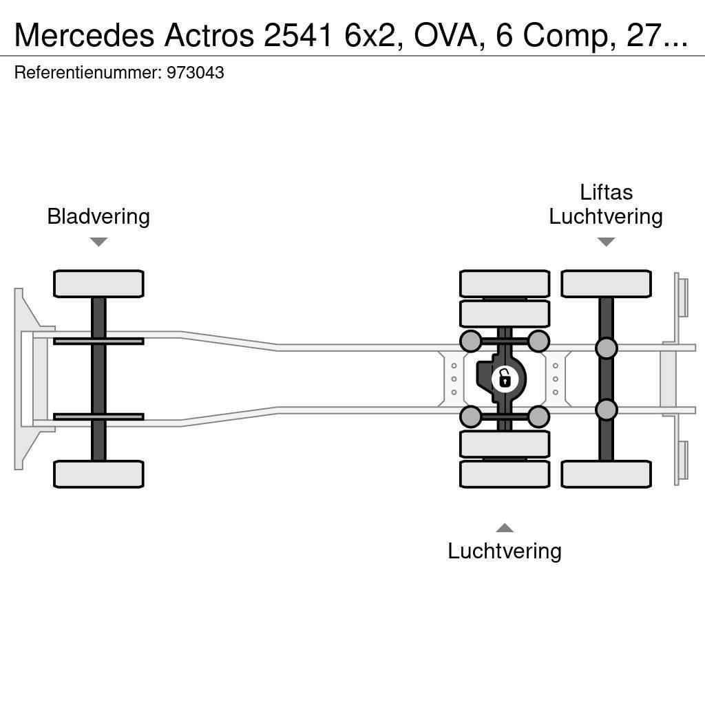 Mercedes-Benz Actros 2541 6x2, OVA, 6 Comp, 27 M3, 3 Pedals Cisternové vozy