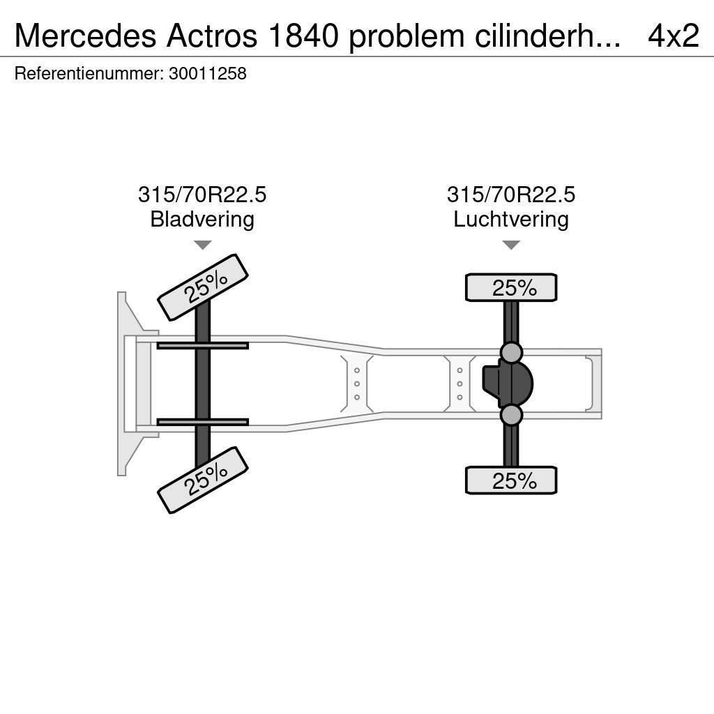 Mercedes-Benz Actros 1840 problem cilinderhead Tahače