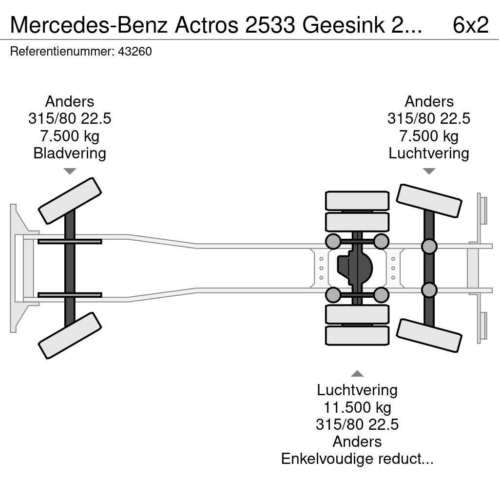 Mercedes-Benz Actros 2533 Geesink 23m³ GEC Welvaarts weegsysteem Popelářské vozy