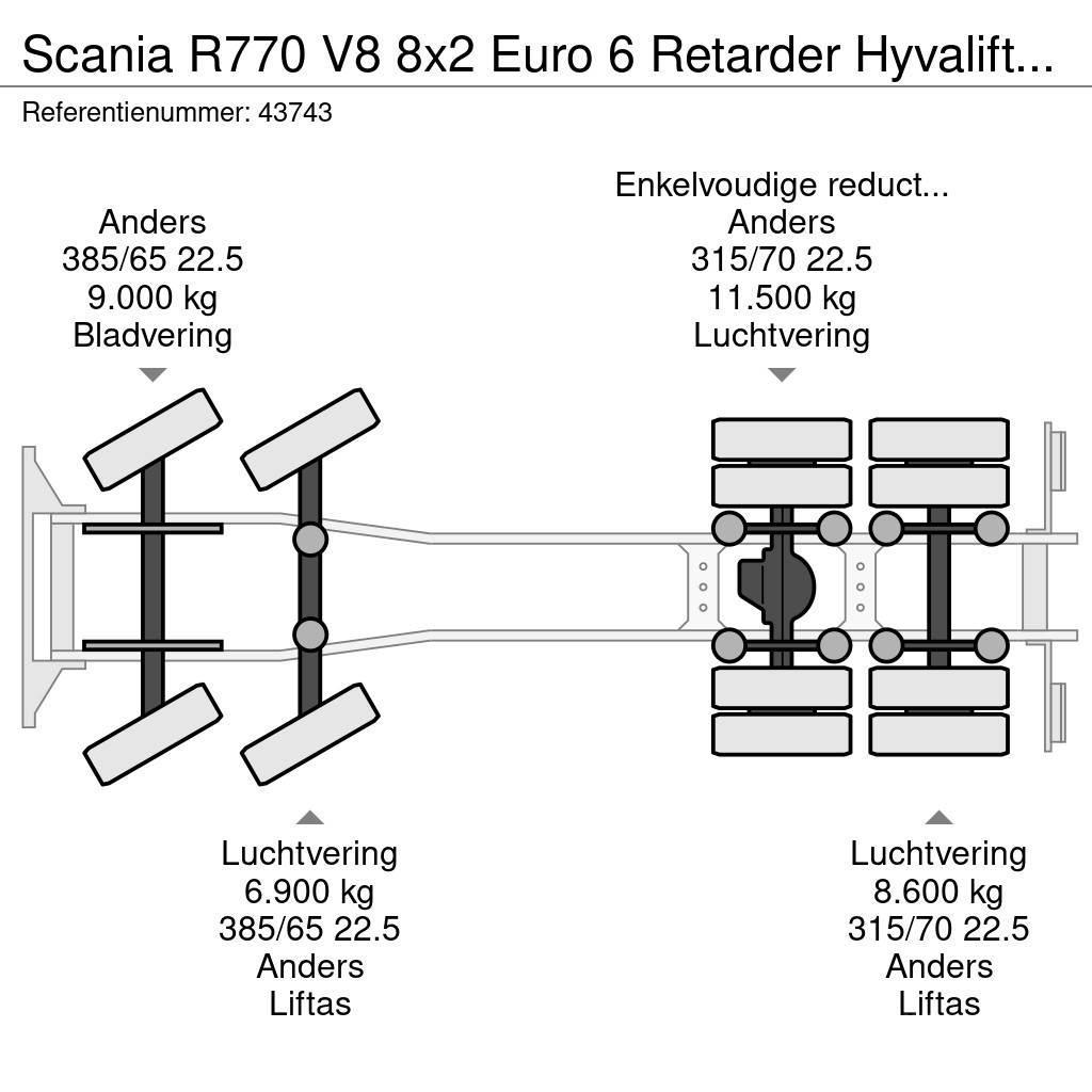 Scania R770 V8 8x2 Euro 6 Retarder Hyvalift 26 Ton NEW AN Hákový nosič kontejnerů