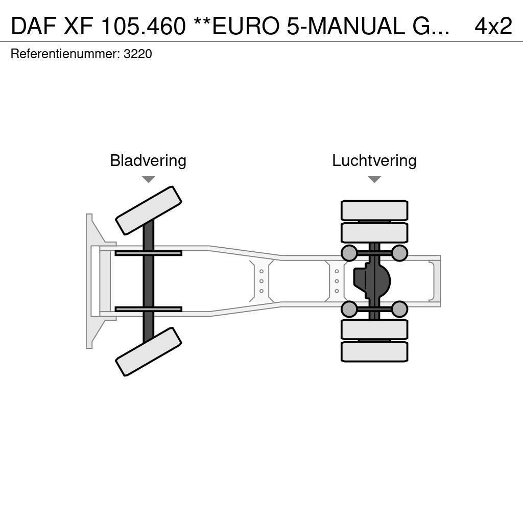 DAF XF 105.460 **EURO 5-MANUAL GEARBOX-ITALIAN TRUCK** Tahače