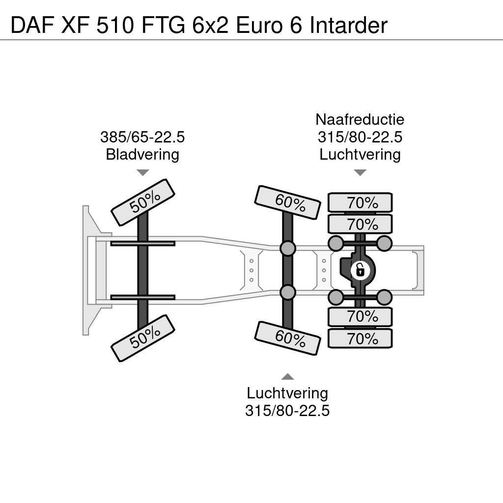 DAF XF 510 FTG 6x2 Euro 6 Intarder Tahače