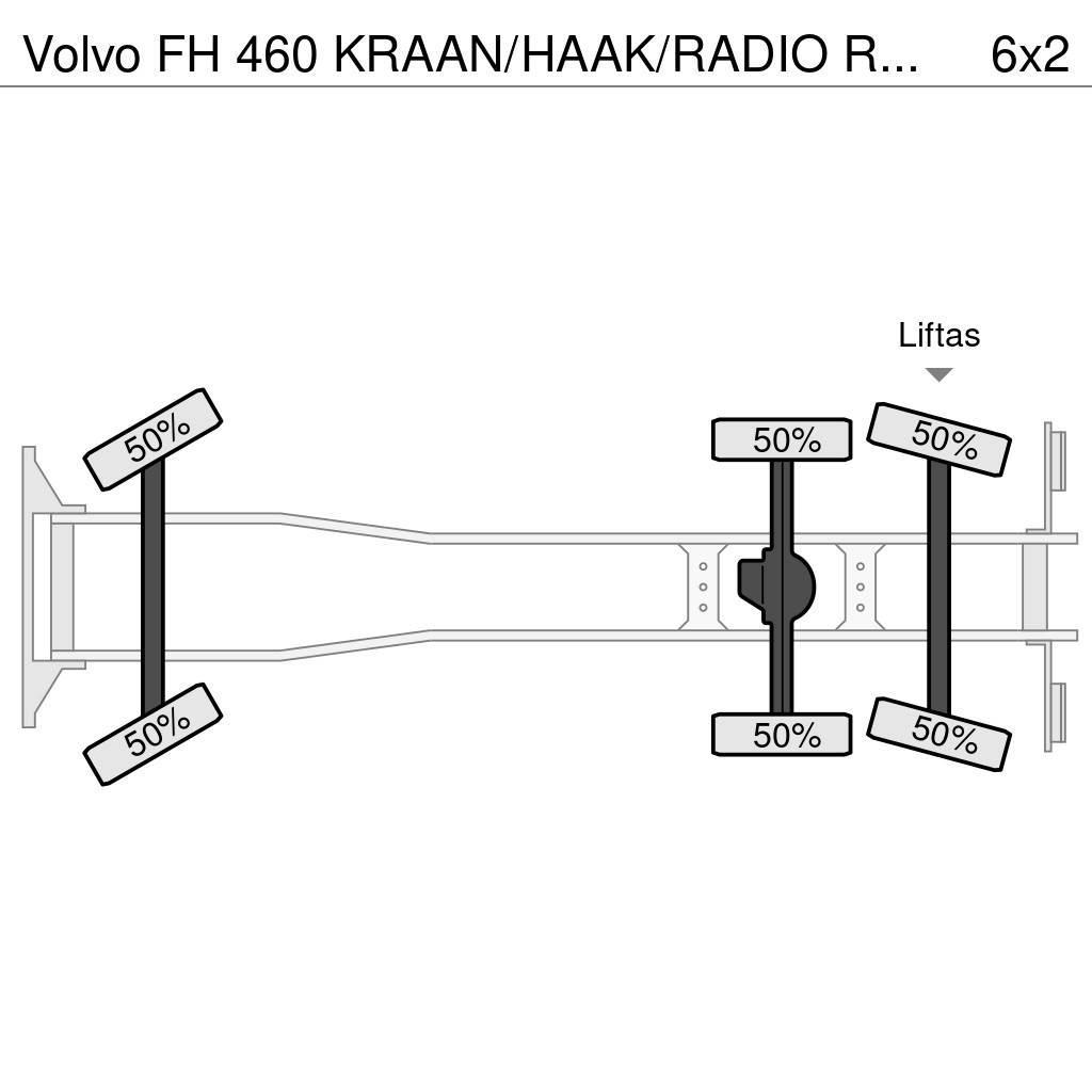 Volvo FH 460 KRAAN/HAAK/RADIO REMOTE!! EURO6 Hákový nosič kontejnerů