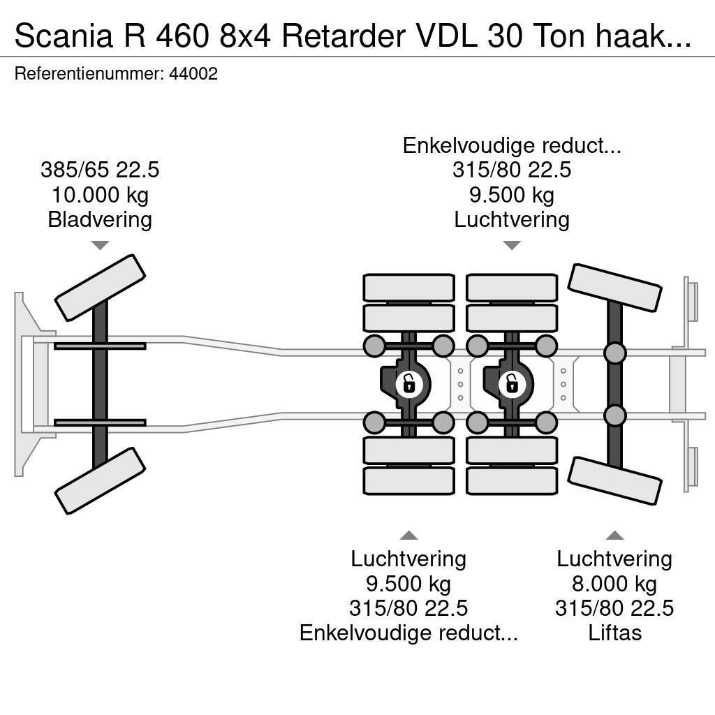 Scania R 460 8x4 Retarder VDL 30 Ton haakarmsysteem NEW A Hákový nosič kontejnerů