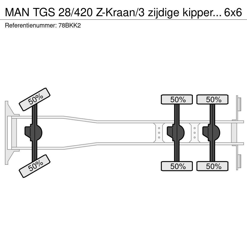 MAN TGS 28/420 Z-Kraan/3 zijdige kipper 6x6!!2018!!ZER Sklápěče