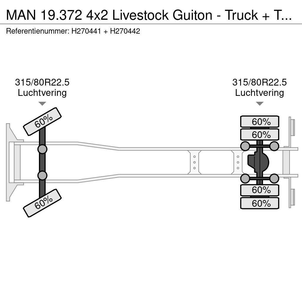 MAN 19.372 4x2 Livestock Guiton - Truck + Trailer - Ma Vozy na přepravu zvířat
