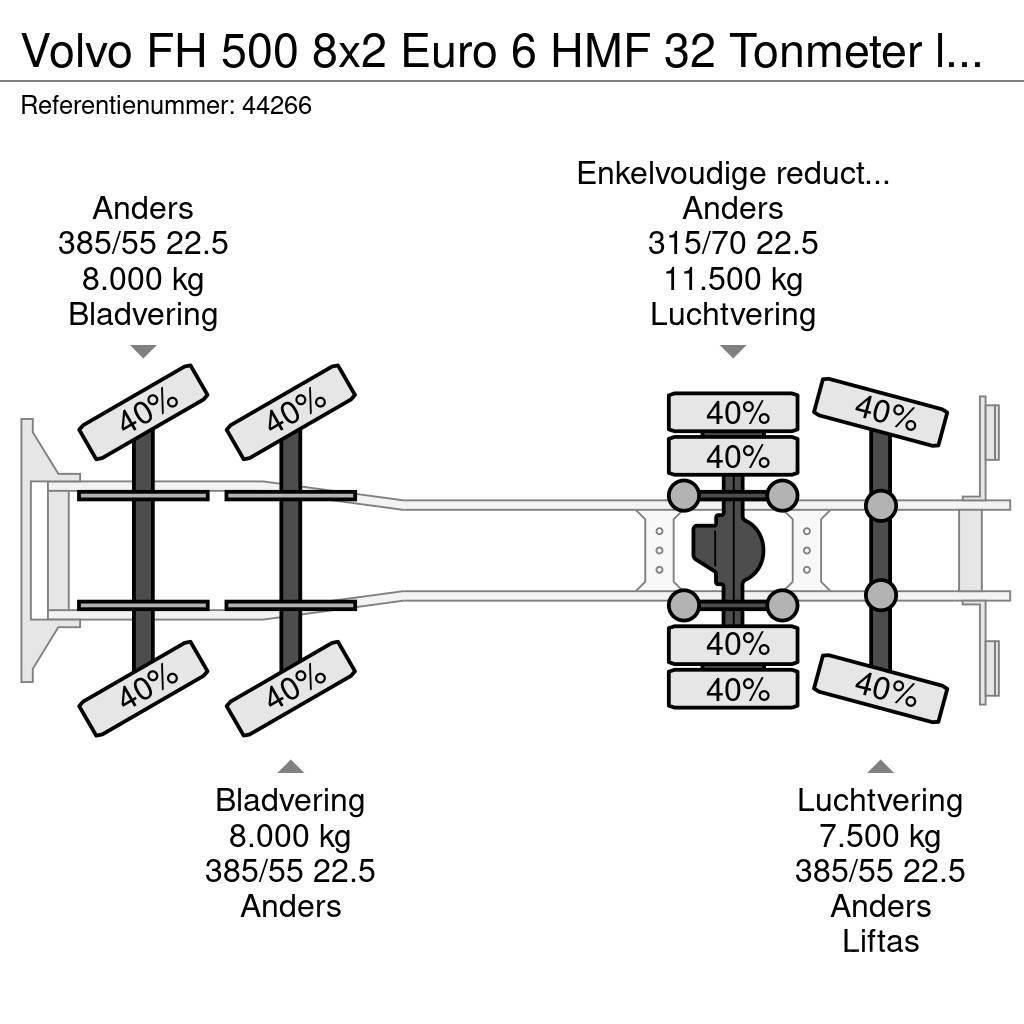 Volvo FH 500 8x2 Euro 6 HMF 32 Tonmeter laadkraan + Fly- Univerzální terénní jeřáby
