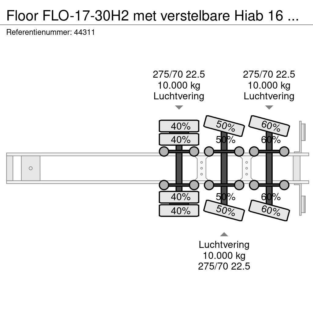 Floor FLO-17-30H2 met verstelbare Hiab 16 Tonmeter laadk Valníkové návěsy/Návěsy se sklápěcími bočnicemi