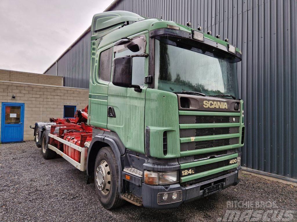 Scania R124-400 6x2 / FREINS TAMBOURS / DRUM BRAKES Hákový nosič kontejnerů