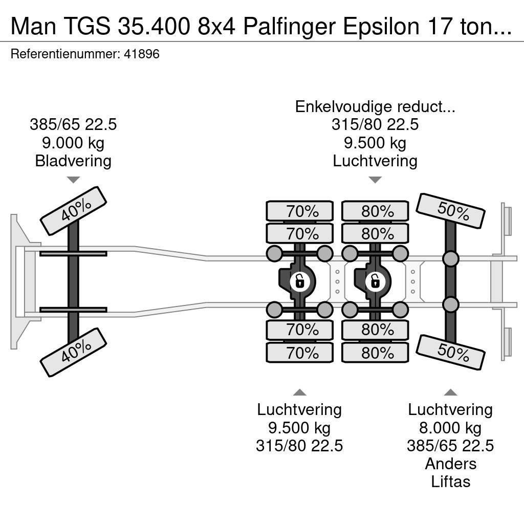 MAN TGS 35.400 8x4 Palfinger Epsilon 17 ton/meter Z-kr Sklápěče