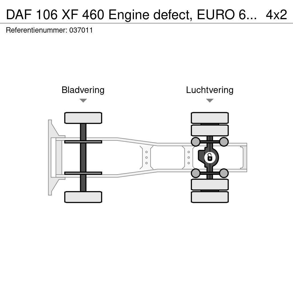 DAF 106 XF 460 Engine defect, EURO 6, Standairco Tahače