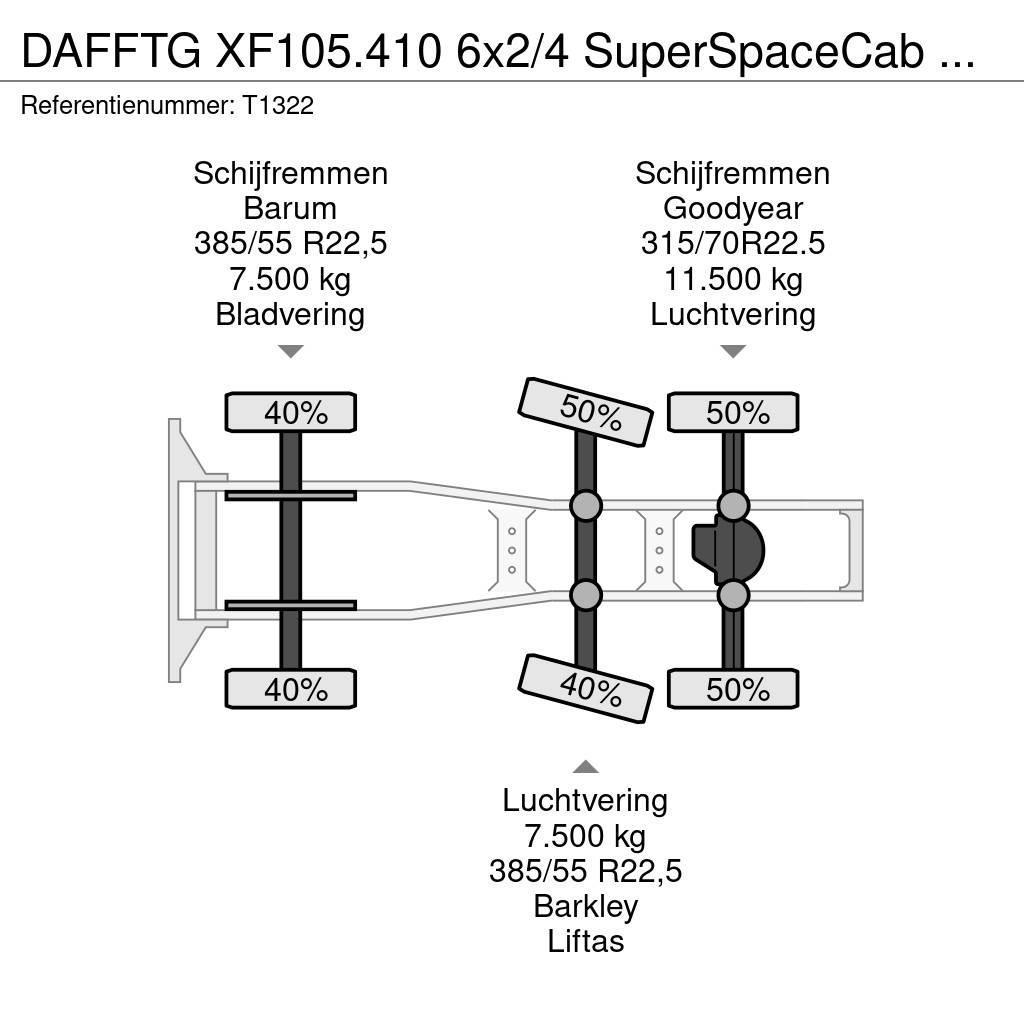 DAF FTG XF105.410 6x2/4 SuperSpaceCab Euro5 (T1322) Tahače