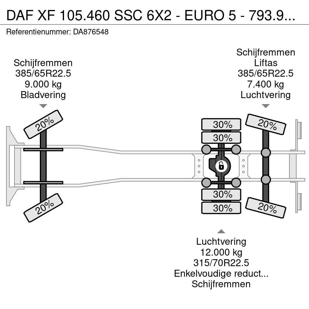 DAF XF 105.460 SSC 6X2 - EURO 5 - 793.995 KM - CHASSIS Nákladní vozidlo bez nástavby