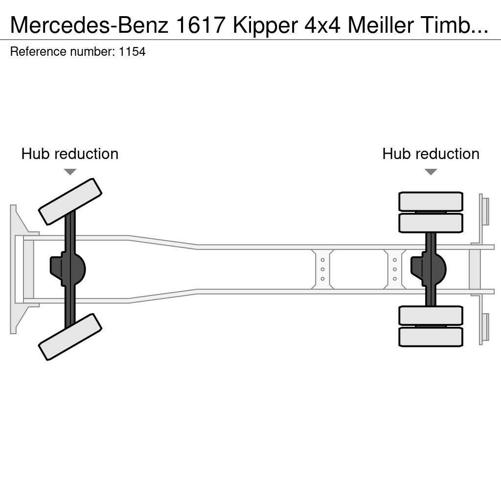 Mercedes-Benz 1617 Kipper 4x4 Meiller Timber Crane Big Axle Good Sklápěče