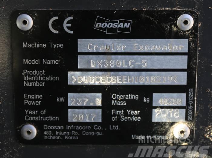 Doosan DX380LC-5 Pásová rýpadla