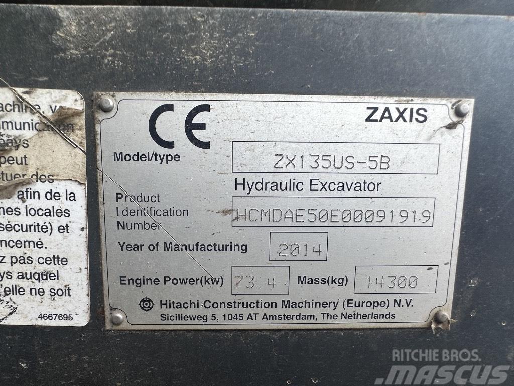 Hitachi ZX 135 US 5-B Midi rýpadla 7t - 12t