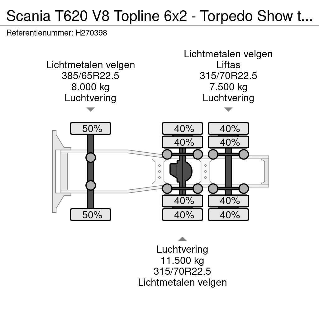 Scania T620 V8 Topline 6x2 - Torpedo Show truck - Custom Tahače