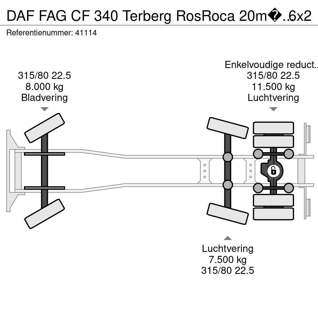 DAF FAG CF 340 Terberg RosRoca 20m³ + AE weighing syst Popelářské vozy