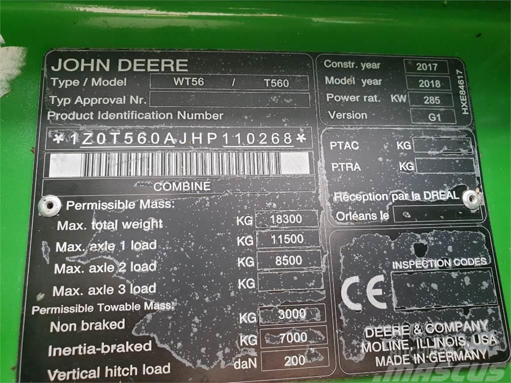 John Deere T560 Sklízecí mlátičky