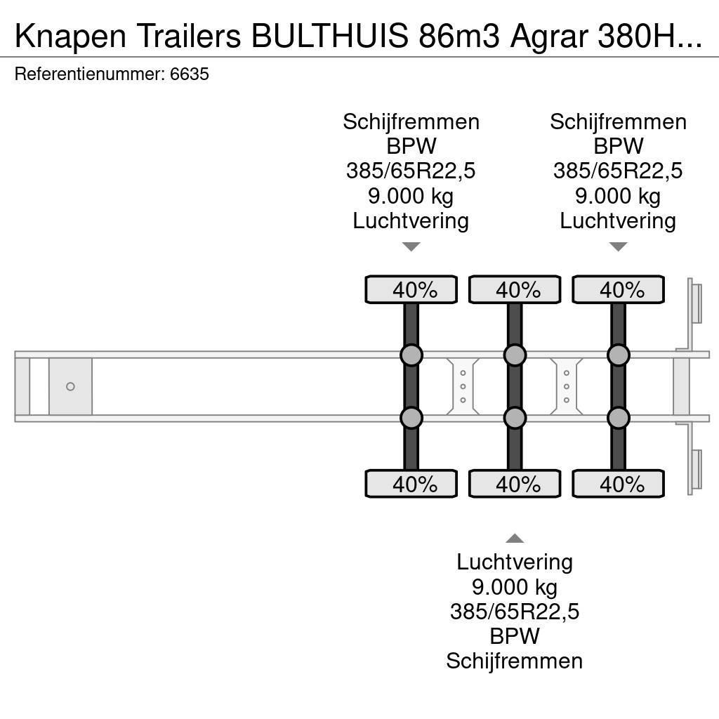 Knapen Trailers BULTHUIS 86m3 Agrar 380H Schijfremmen Alc Návěsy s pohyblivou podlahou