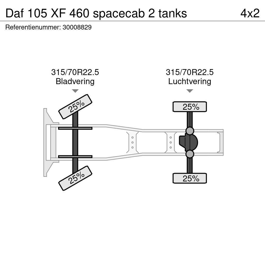 DAF 105 XF 460 spacecab 2 tanks Tahače