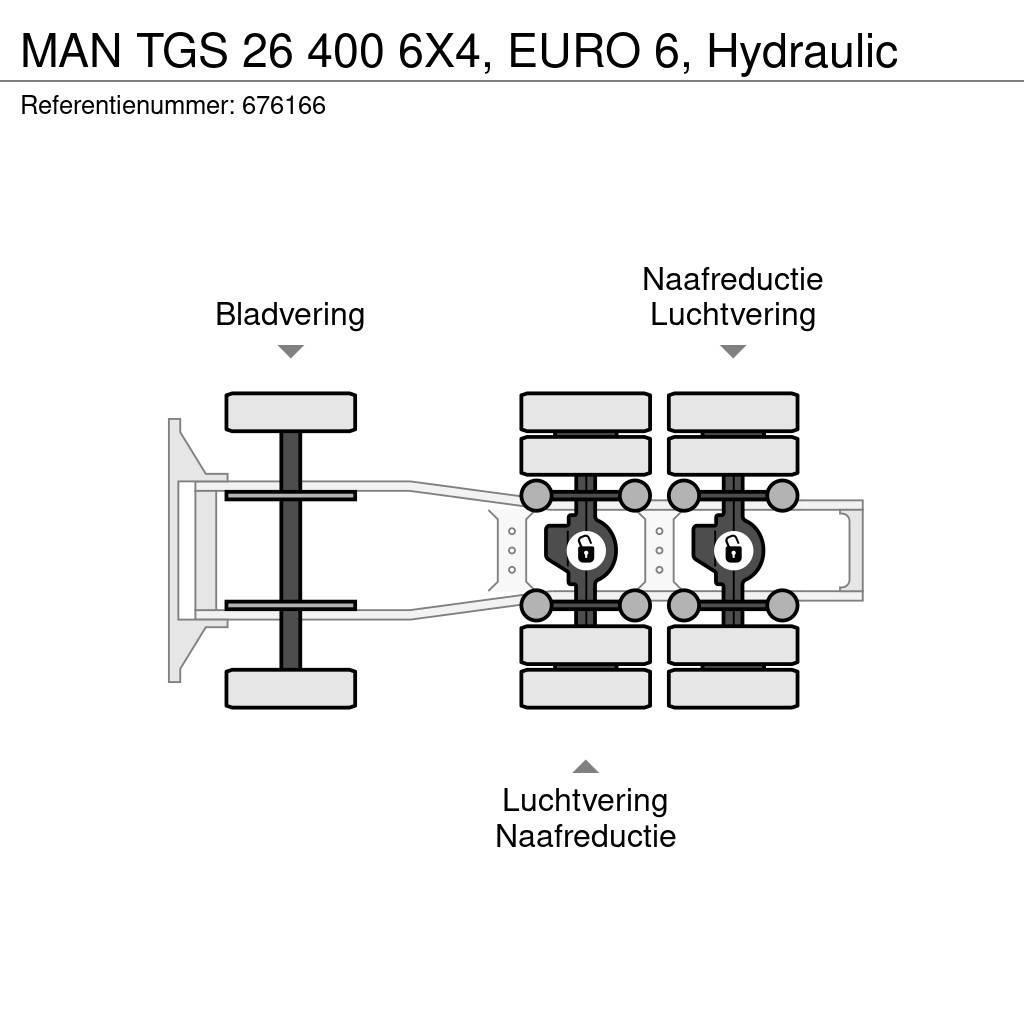 MAN TGS 26 400 6X4, EURO 6, Hydraulic Tahače