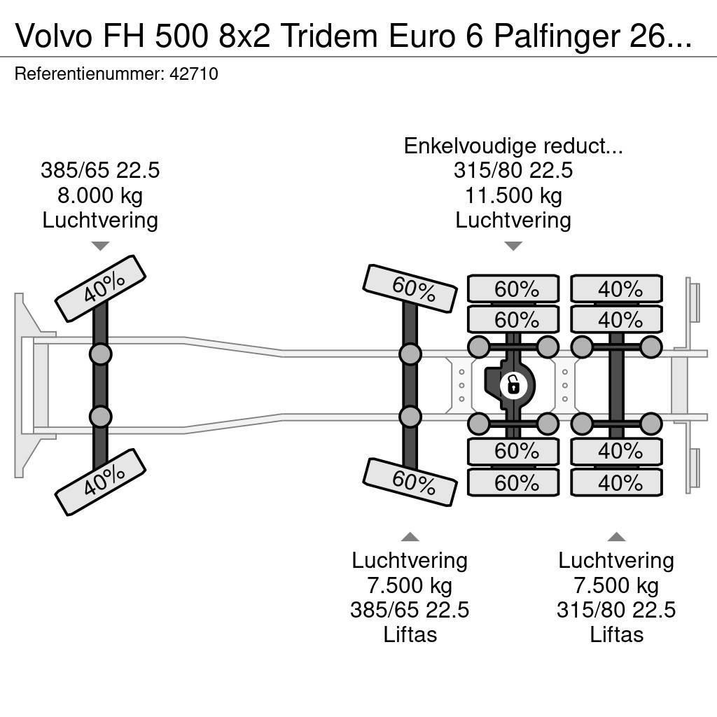 Volvo FH 500 8x2 Tridem Euro 6 Palfinger 26 Ton haakarms Hákový nosič kontejnerů