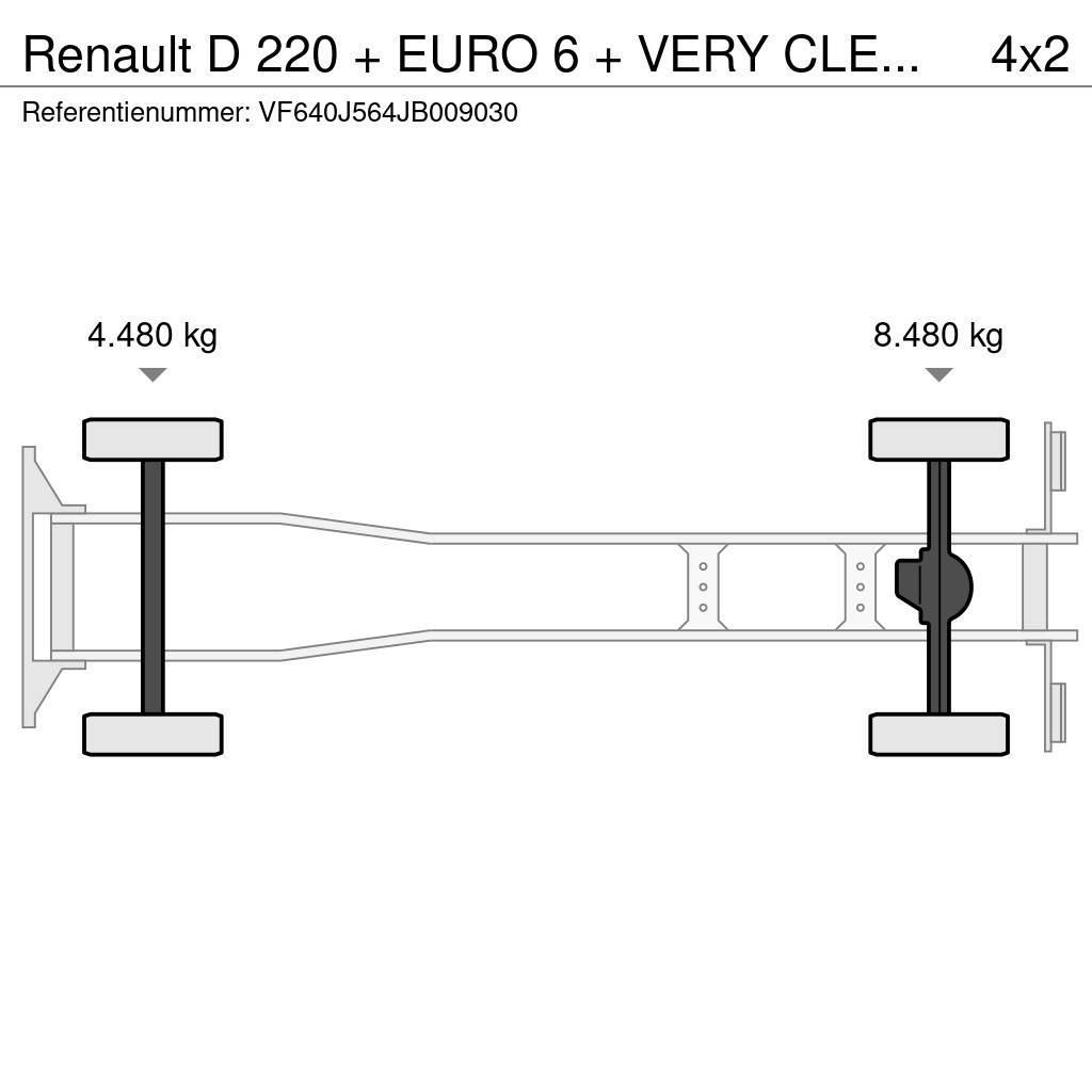 Renault D 220 + EURO 6 + VERY CLEAN + LIFT + 12t Skříňová nástavba