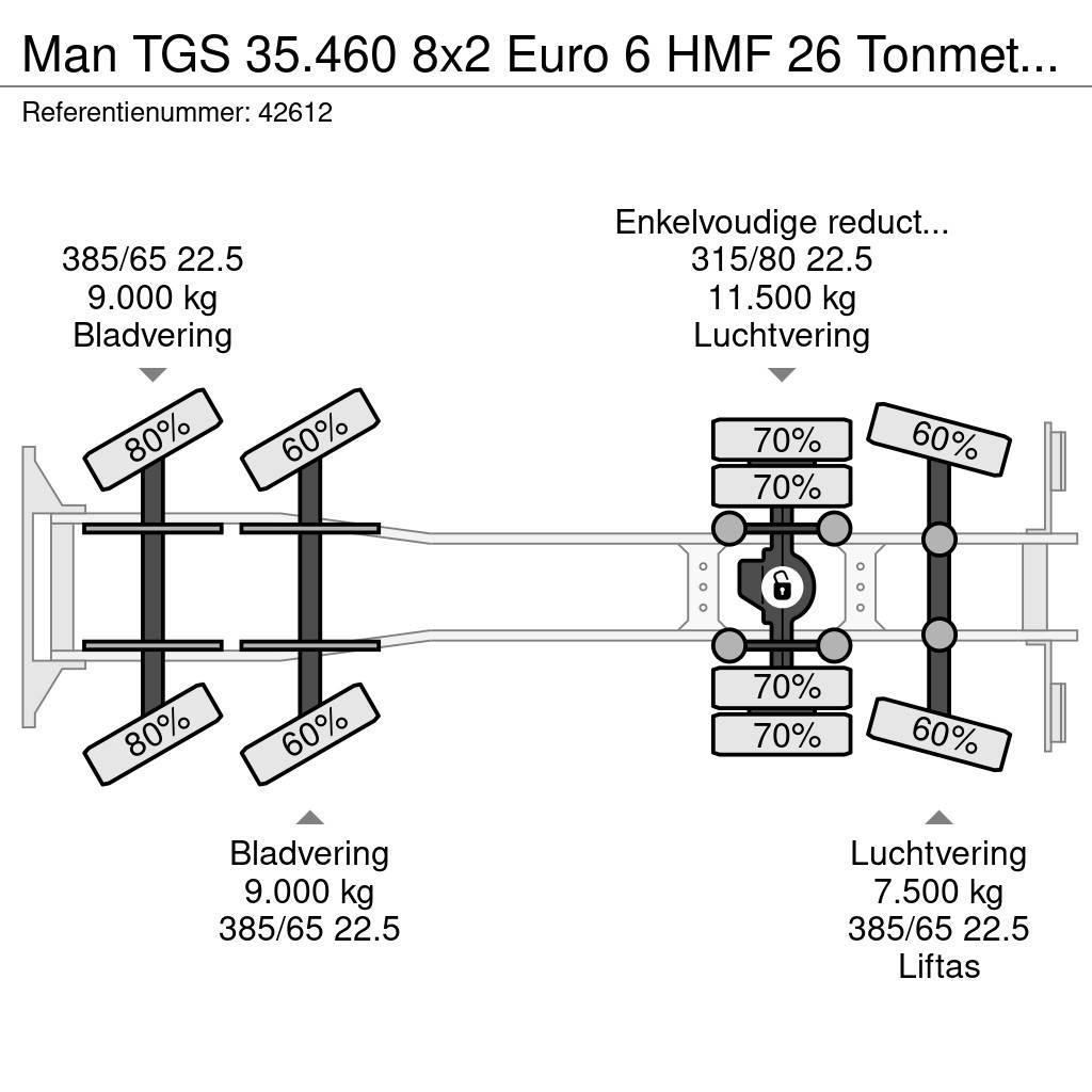 MAN TGS 35.460 8x2 Euro 6 HMF 26 Tonmeter laadkraan Hákový nosič kontejnerů
