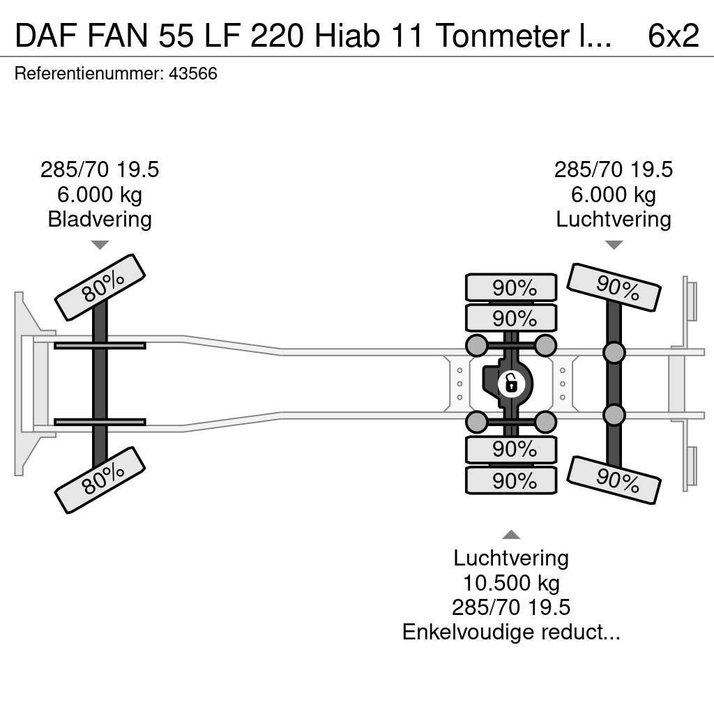 DAF FAN 55 LF 220 Hiab 11 Tonmeter laadkraan Sklápěče
