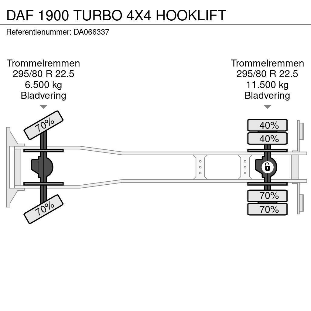 DAF 1900 TURBO 4X4 HOOKLIFT Hákový nosič kontejnerů