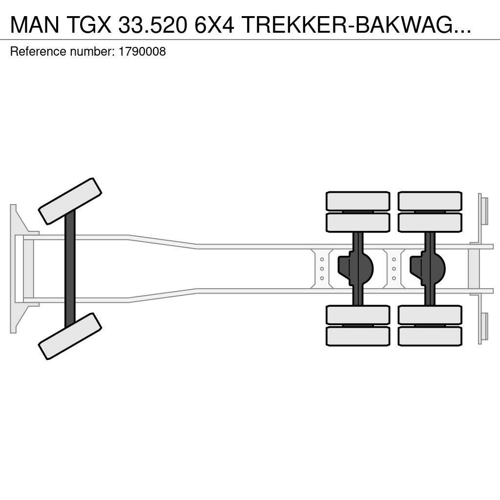 MAN TGX 33.520 6X4 TREKKER-BAKWAGEN COMBI + FASSI F485 Autojeřáby, hydraulické ruky